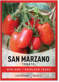 Gardeners Basics, San Marzano Tomato Seeds for Planting Heirloom Non-GMO Seeds for Home Garden Vegetables Makes a Great Gift for Gardening
