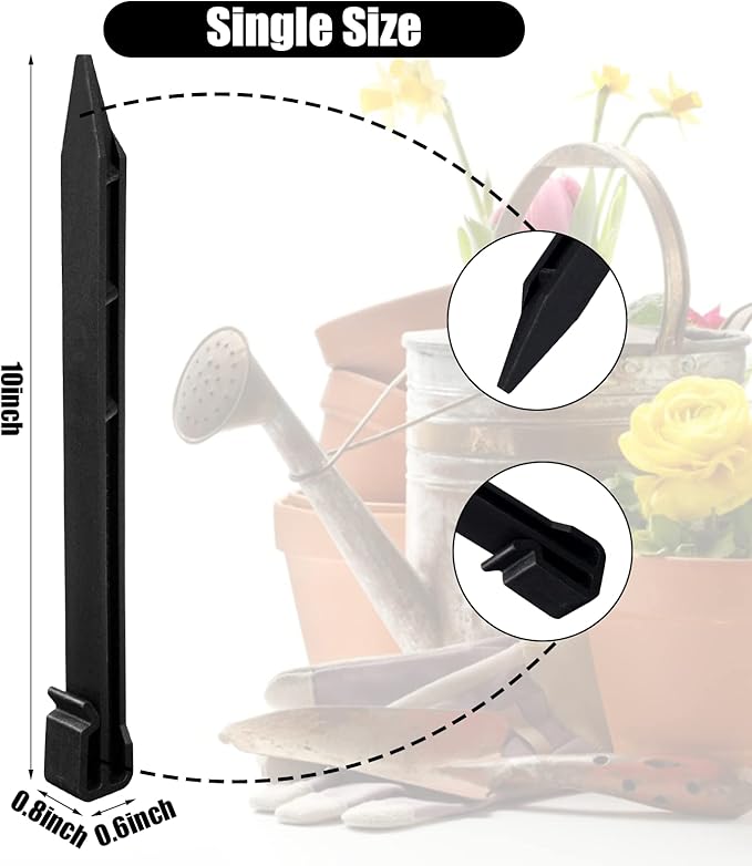 30 PCS Plastic Landscape Stakes, 10 Inch Plant Support Lawn Stake Heavy Duty for Landscaping and Garden