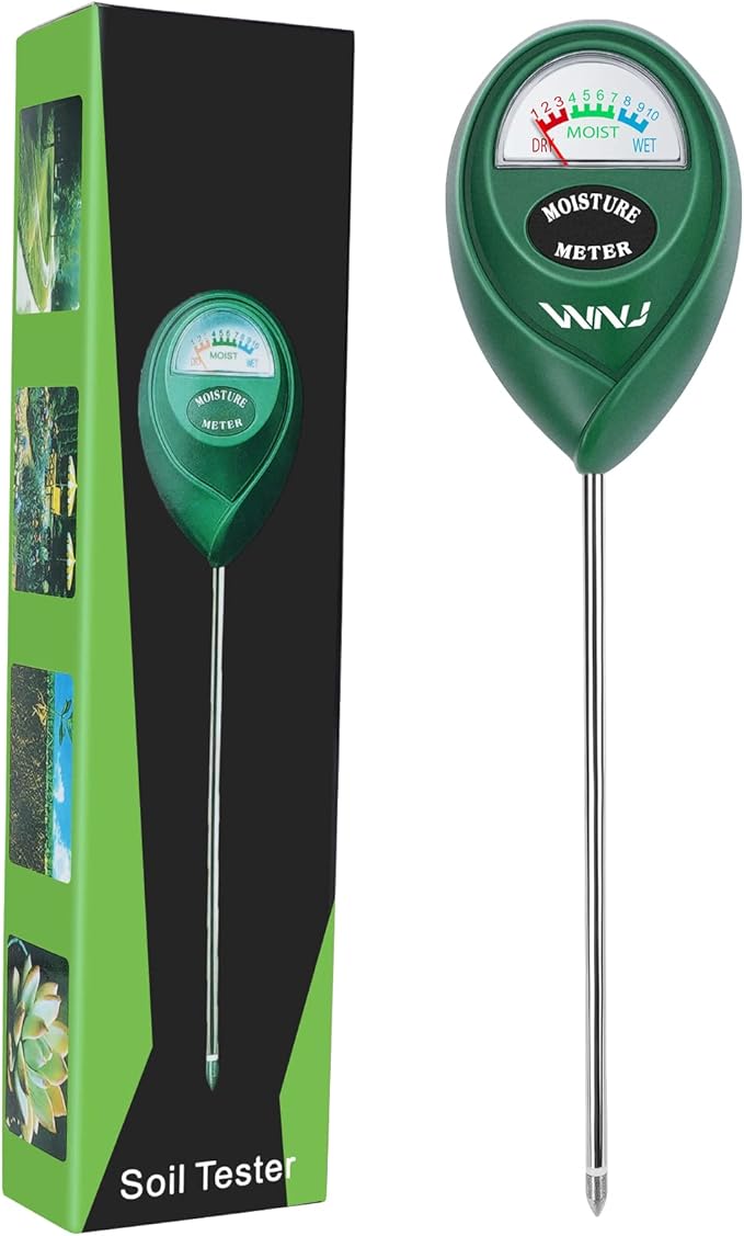WNJ 2 Pack Soil Moisture Meter, Plant Water Monitor, Lawn Moisture Meter，Soil Hygrometer Sensor for Gardening, Farming, Indoor and Outdoor Plants (Classic Black)