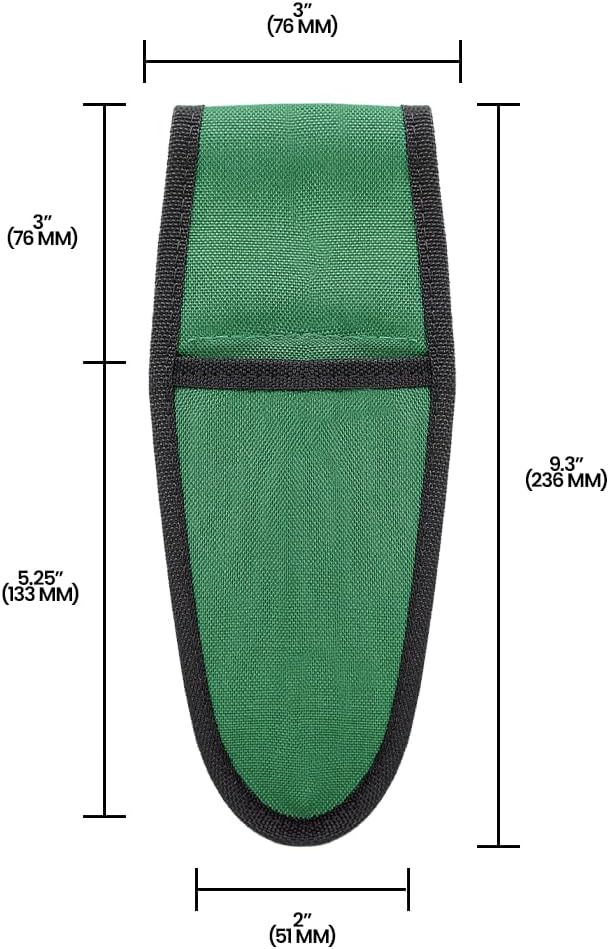Zenport HJ255 Single Pocket Pouch Pruner Holster with Belt Loop, Green