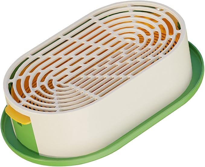 Cat Grass Germination Starter Planter Sprouting Tray Accessories for Soilless Planting Multifunctional Wheatgrass Growing Pot, Green and Yellow