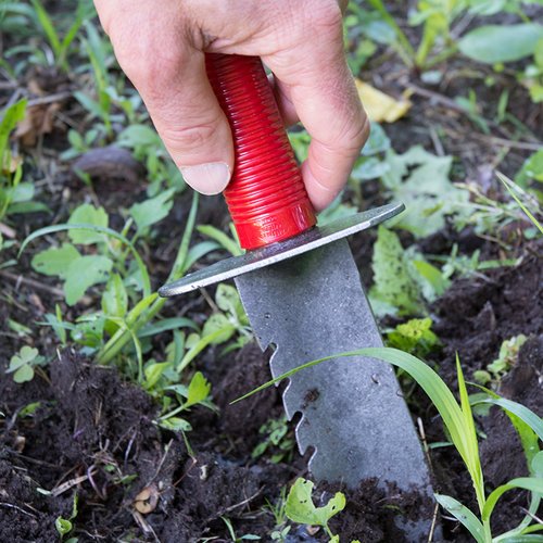 Kings County Tools Pro Gardening Knife - 12” Hori Hori Garden Knife with Sharp 7” Serrated Alloy Steel Blade and Hand Guard - Multipurpose Digging and Weed Puller Garden Tool - Gardening Tools