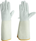 Luwint Leather Long Garden Gloves, Thorn Proof Rose Pruning Elbow Length Gardening Gloves for Men and Women, 1 Pair