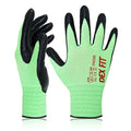 DEX FIT Nitrile Work Gloves FN330, 3D-Comfort Stretchy Fit, Firm Grip, Thin & Lightweight, Touch-Screen Compatible, Durable, Breathable & Cool, Machine Washable; Green XL (10) 12 Pairs