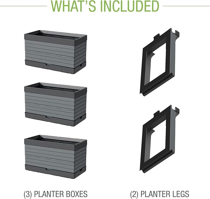 Southern Patio FlexSpace 5-pc. Modular Raised Garden with 3 Collapsible Planter Boxes & 2 Legs