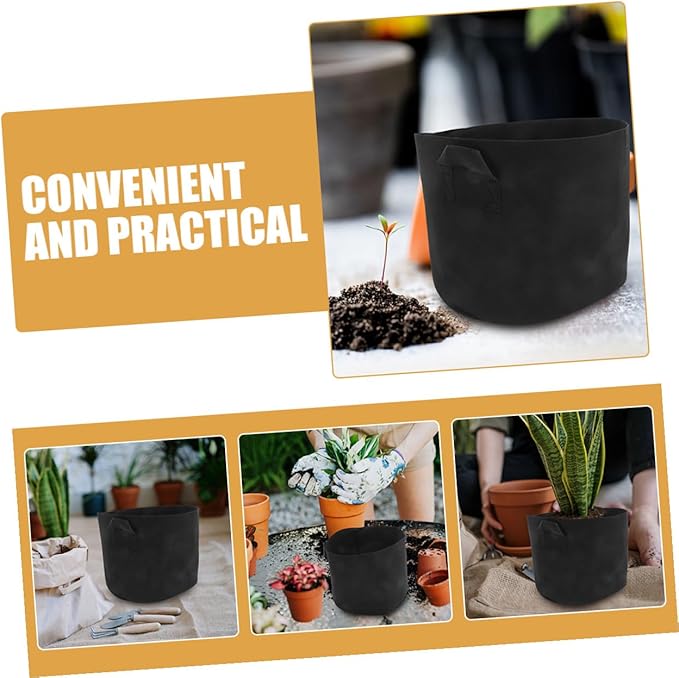 UPKOCH 3pcs 7 Gallon Non-Woven Plant Growing Bags with Handles, Thickened Round Fabric Nursery Planters for Vegetable and Flower Gardening, Breathable Seedling Pots for Garden Plant