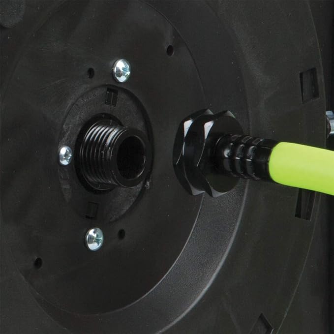 Flexzilla Pro Levelwind Retractable Air Hose Reel, 3/8 in. x 50 ft., Heavy Duty, Lightweight, Hybrid, ZillaGreen - L8305FZ