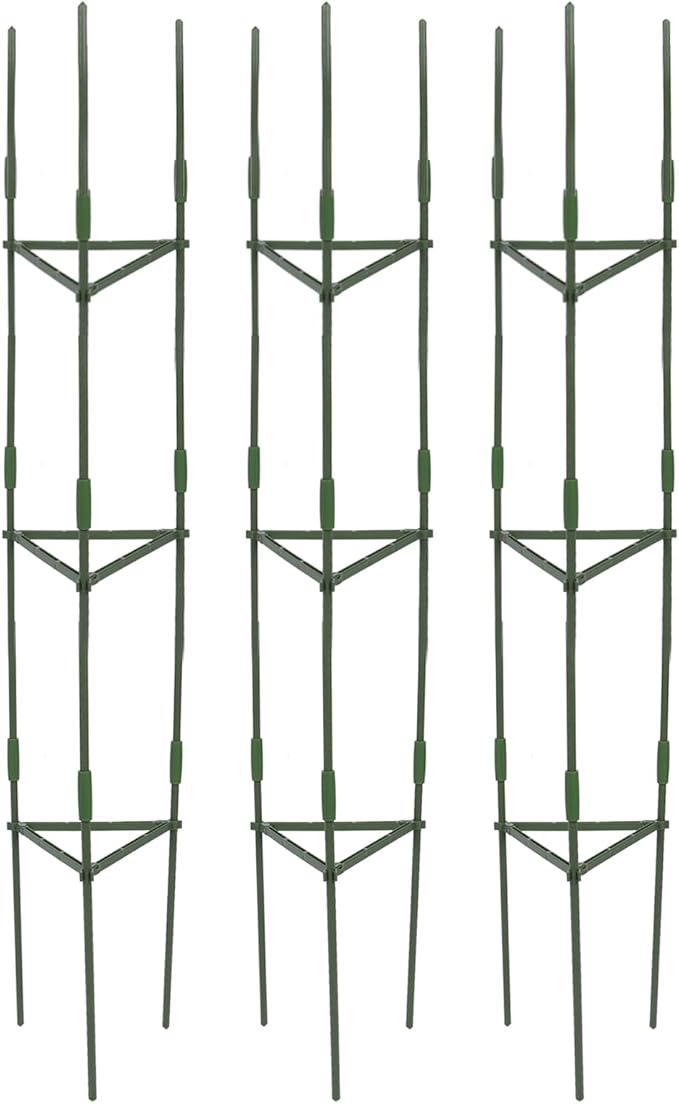 Pwshymi Tomato Cage Heavy Duty Sturdy Plant Support Stakes for Garden and Pots Indoor and Outdoor, Adjustable Design for Versatile Growing, 3Pcs Tomato Cage for Farmers and Home Gardeners (160cm)