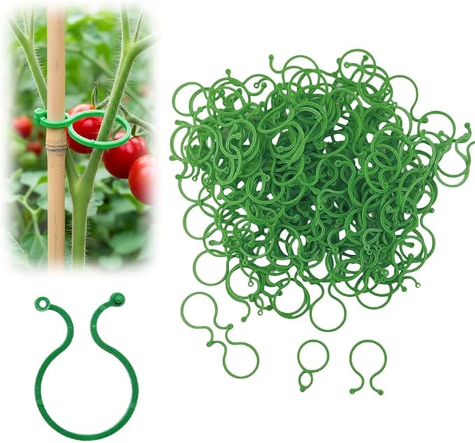Plant Support Clips, 50/100/200PCS Plastic Trellis Clips Plant Support Clips, Garden Clips for Climbing Plants, Trellis Clips Plant Support Clips Tomato Grape Vine Plant Fixing Clips (50, GREEN-L)