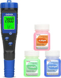 Salt Tester for Pool, pH Meter Digital 5-in-1 pH TDS EC Salt Content Meter with Calibration Solution Set, pH ppm Meter for Salt Water Pool, Aquarium, Hot Tub, Spa, Hydroponics, Home Brew