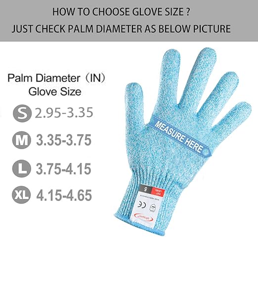 Cutting Gloves, 3 Pairs of Cut Resistant Gloves Food Grade, Cut Resistant Gloves for Kitchen, Oyster Shucking, Fish Fillet Processing, Carving Wood and Gardening(Large-Macaron)