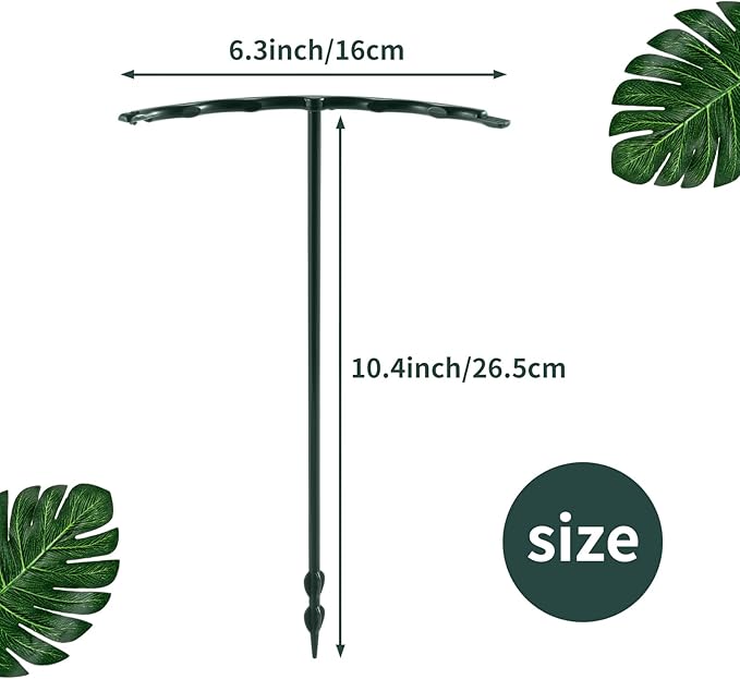 Upgraded 12 Pack Plant Support Plant Stakes,Half Round Plant Support Ring Plastic Plant Cage Holder Flower Pot Climbing Trellis for Small Plant Flower Vegetable,Indoor Plants with 20 Pcs Plant Labels