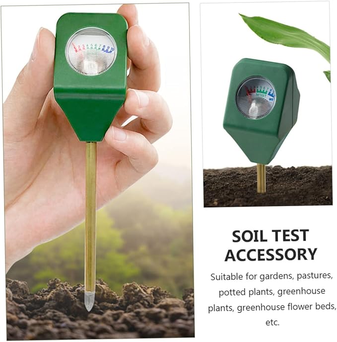Mikikit 2pcs Mini Soil Moisture Practical Humidity Tester for Gardening Soil Ph and Light Testing No Battery Required Lightweight Single Probe Design for Accurate Readings