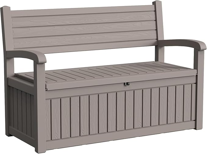 PatioZen 80 Gallon Outdoor Storage Bench Waterproof Lockable,Outdoor Storage Furniture for Patio,Garden and Porch,Tools and Cushions
