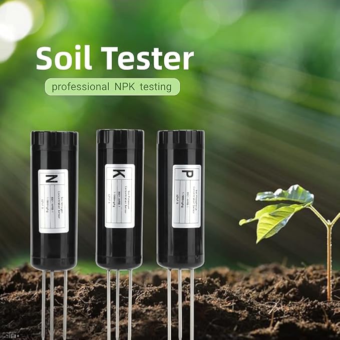 Zerodis Soil Tester, NPK Meter Sensor Digital Soil Test Kit with Carry Box Intelligent Nutrient Fertilizer Detector for Garden Lawn Farm