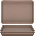 GREANER Brown Plant Saucers for Indoors, 11 Inch Heavy Duty Seedling Starter Trays No Holes, Pebble Tray for Plant Humidity(Set of 3)