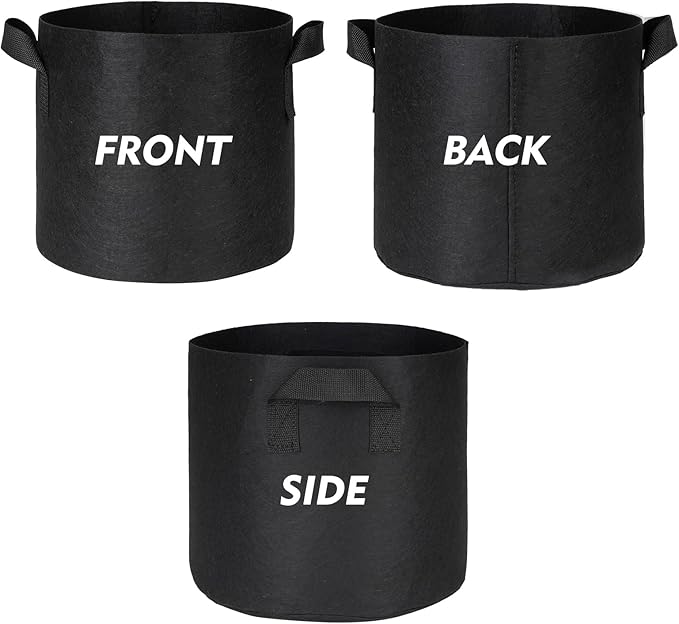 WEIFENG 3-Pack 20 Gallon Grow Bags with Handles, Heavy Duty Fabric Pots for Potatoes, Fruit Trees, Large Plants