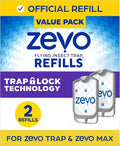 Zevo Insect Trap Refills 2-Pack – Replacement Cartridges for Zevo Plug-in Fly Trap Devices – 24/7 Protection