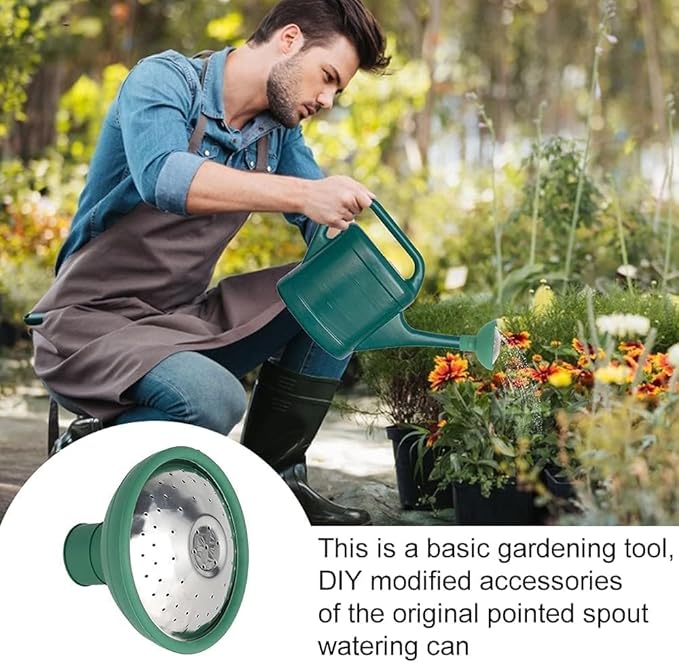 Green Universal Garden Watering Can Rose Head, Water Sprinkler Sprayer, Watering Equipment, Watering Can Spout Cover Nozzle Replacement, Fit All Watering Can