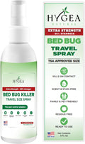 Hygea Natural Extra Strength Bed Bug Killer & Mite Travel Spray,TSA Approved Size, Child & Pet-Friendly, Stain & Odor Free, for Hotel, Suitcase, Backpack, Shoes, 66% Stronger Natural Formula(3oz)