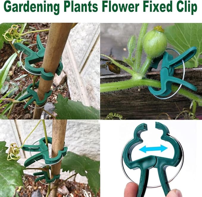 80PCS Garden Plant Supports Clips, 2 Sizes Adjusting Reusable Plant Clips for Supporting Stems of Flower Vine Vegetables Tomatoes Climbing