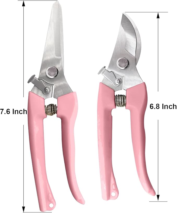 Garden Scissor for Plant, 4 Pcs Floral Scissors, Tip Pruning Shears Bulk for Cutting Flowers, Bonsai, Fruits and Trimming Plants(Pink)