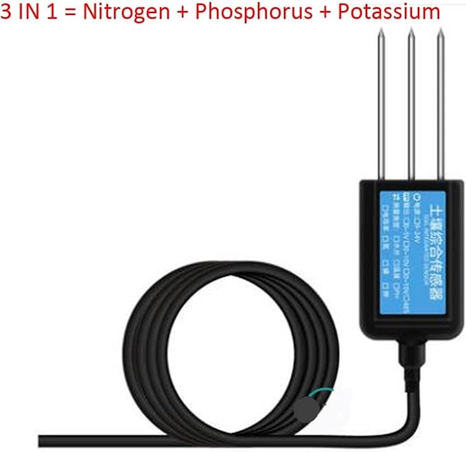 RS485 7 in 1 Soil Integrated Transmitter Temperature Humidity EC npk ph Soil Sensor(3 in 1 NPK Storage)