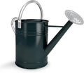 Metal Watering Can for Outdoor Plants, 1.7 Gallon Dark Green Garden Watering Can for Flower, Houseplants, Galvanized Finish