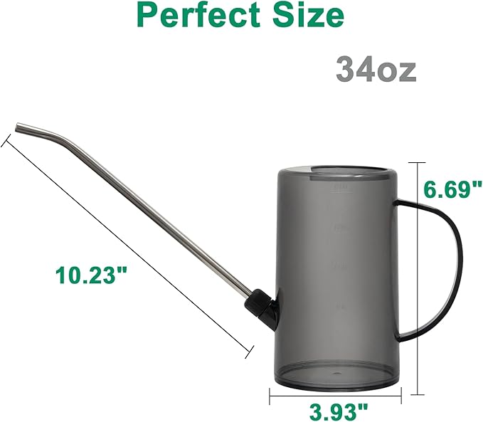 Small Watering Can for Indoor Plants, Long Spout Watering Can Indoor with Sprinkler Head 34oz