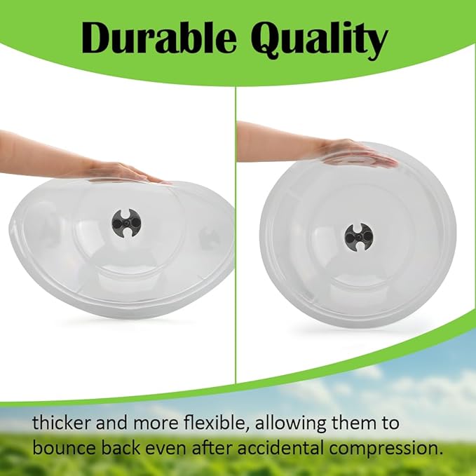 13 Inch Humidity Domes Garden Cloches for Plant Protection 10 Pack, Plant Covers Freeze Protection, Protectors from Animals, Garden Clear Plant Cover with Ventilation Holes