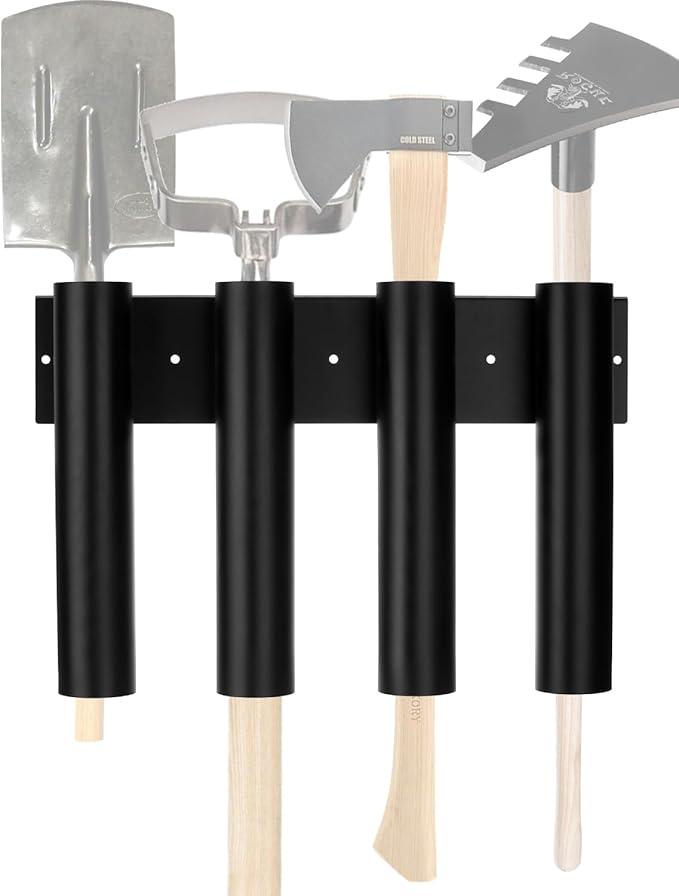 4-Hole Shovel Holder Mount for Truck Bed Trailer Landscape Hand Tool Rack Organizer for Trimmer Rake Utility UTV Accessories