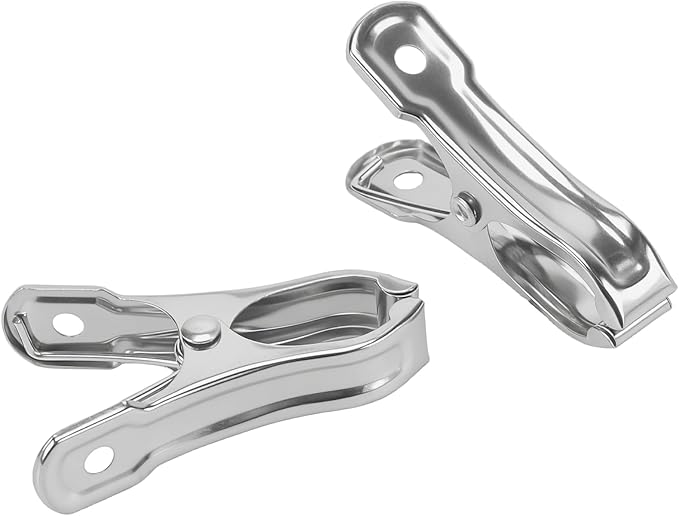 SINJEUN 200 PCS 2 Inch Stainless Steel Garden Clips, Greenhouse Clamps with 1 Inch Large Open, Garden Clips for Plant Cover on Gardening Hoops