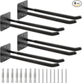Sinoer Heavy Duty Double Garage Hooks 14 Inch Wall Mount Steel Utility Hooks, Tool Organizer for Ladders, Chairs, Ropes, Tires & Strollers (4 Pack)