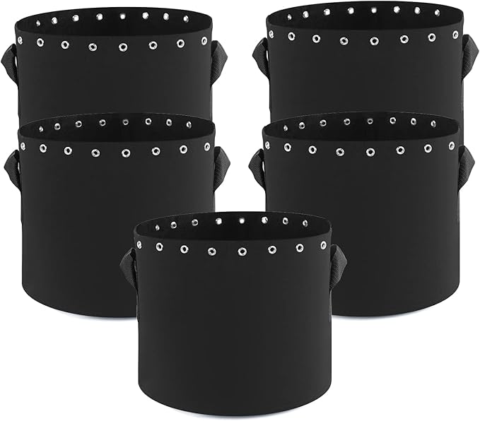 7 Gallon Fabric Pots with Holes 5-Packs,Thichkened Non-Woven Aeration Grow Bags with Handles - Reinforced Weight Capacity