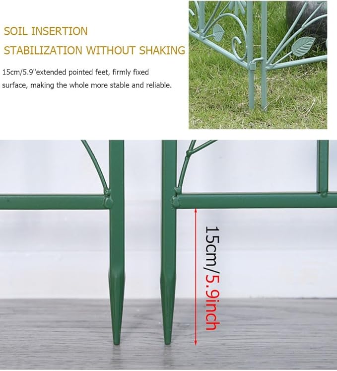 3 Pack Large Garden Trellis for Climbing Plants - 70.8 Inch Tall - Beautiful Retro Style Metal Fence Trellis - Gardening Vines Plant Support for Flower Rose Climbing(Color:B-Dark Green)