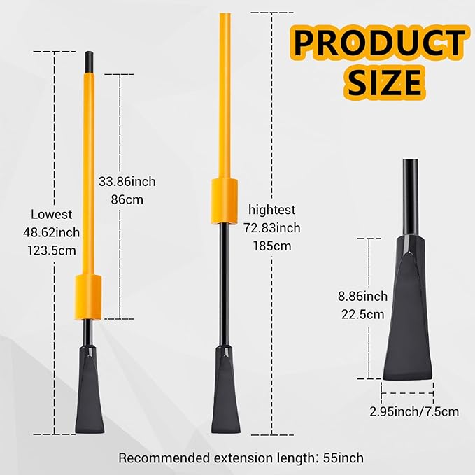 55 Root Cutting Tool Retractable Tree Root Cutter Heavy Duty Tree Stump Remover Tamping Bars Garden Remover Tool for Hole Digging Bamboo Roots Rocks Shrubs Bushes Stumps