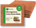 Envelor Coco Coir Fiber Grow Mat for Microgreens 9 x 9 Inches Coconut Coir Seed Starter Liner for Growing Trays, Hanging Baskets, Seed Starter Tray, Planter Sheets & Indoor Outdoor Plants, 10 Pack