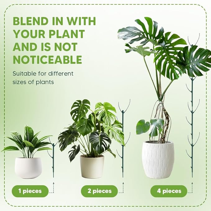 Stackable Monstera Plant Support Stakes for Indoor Outdoor Plants, Garden Accessories for Climbing Potted Plants, Plant Sticks for Vine Training Stem Stabilization (5pcs)