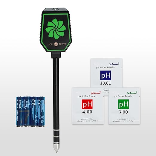 8-in-1 Soil Moisture Meter Digital pH EC Salt Fertility Moisture Temperature Sunlight Air Humidity Soil Tester, Bluetooth Soil pH Tester Soil Test Meter with App Monitor for Garden Nutrients
