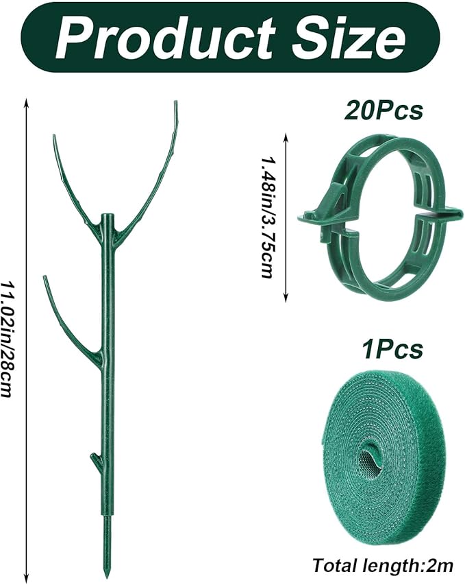 5Pcs Stackable Plant Support Stakes, Plant Stakes for Indoor and Outdoor with Clamps, Plants Sticks for Vine Training Stem Stabilization, Stem Holder Structures Frame for Potted Monstera Climbing
