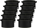 iPower 5-Gallon 10-Pack Grow Bag Thickened Nonwoven Fabric Pots Heavy Duty Aeration Container with Strap Handles for Garden and Planting Vegetable Flowers, Black with Green Stitch Sewing