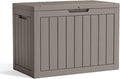 45-Gallon Outdoor Storage Box, Waterproof Deck Box for Patio Cushions, Garden Tools, Pool Accessories, Lockable Outside Storage Bin for Backyard & Deck (Grey)