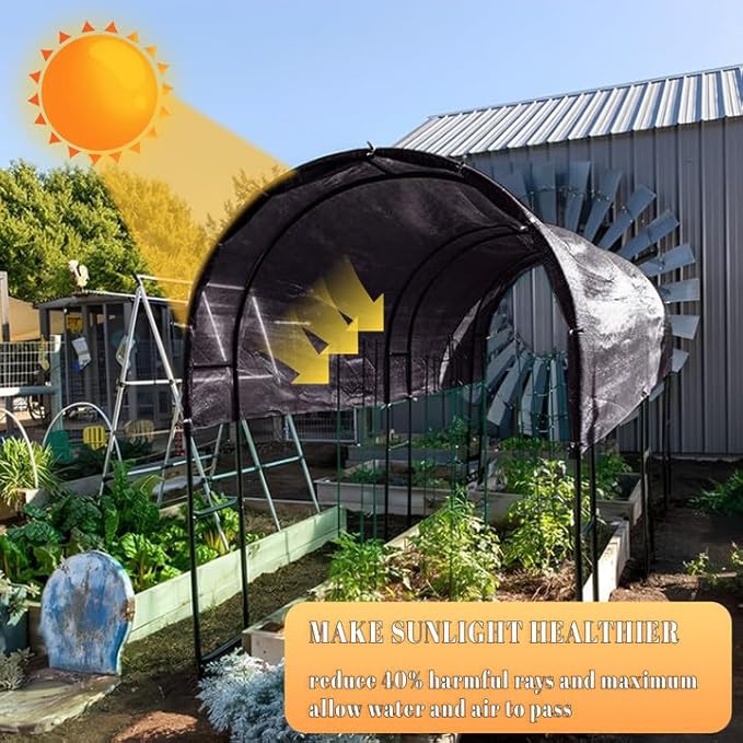 Cool Area 40% 8x12ft Sunblock Shade Cloth Cover Mesh UV Resistant Net for Garden Flower Plant Greenhouse, Black