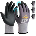 TitanFlex Work Gloves Microfoam Nitrile Coated Men Women-3 Pairs, Safety Warehouse Gloves Mens Working Glove with Grip Heavy Duty, Touchscreen, Seamless Knit Nylon for Automotive, Garden (Medium)