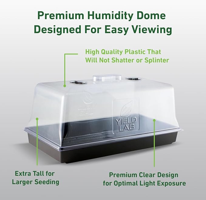 10x20 Humidity Dome with Plant Propagation Trays – 20 Pack - Clone Tray with Humidity Dome for Gardening, Seedling, Microgreens, Germination, Cloning, Soil, and Hydroponic Horticulture