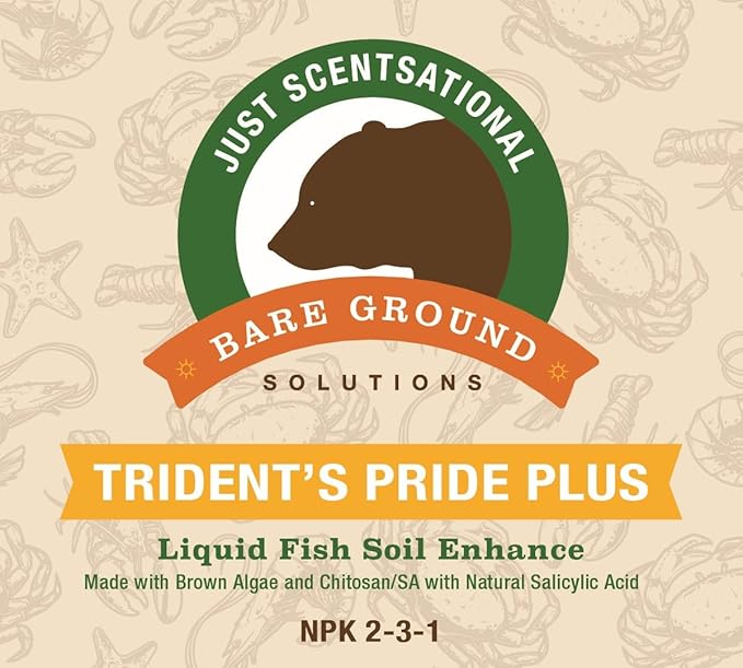 Just Scentsational TPCH-32Q Trident's Pride Plus Organic Liquid Fish Fertilizer with Brown Algae Extract and Chitosan 32 oz