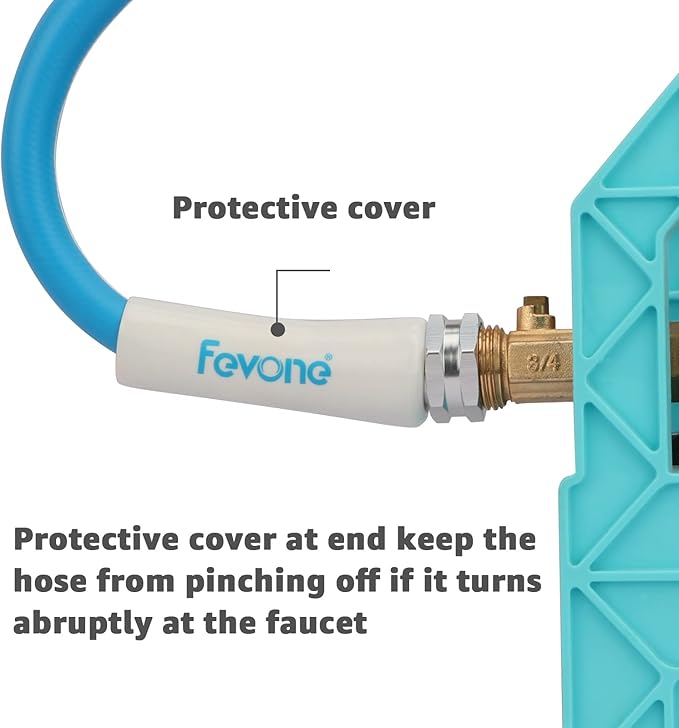 Fevone 50 foot Garden Hose Non-Kink, Flexible Water Hose, Drinking Water Safe Hose, 5/8 Inner Diameter Hose, 3/4 Aluminum Fittings