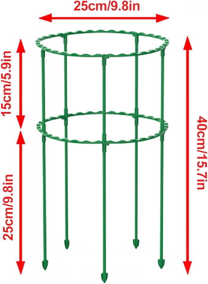 Garden Plant Support Tomato Cages, Adjustable Plant Support Ring Plant Stakes for Indoor Outdoor Plants Flowers Decor