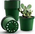RooTrimmer 3 Gallon Plastic Nursery Pots, 10 Inch Round Plant Pots with Drainage Holes, 10 Pack Planting Pot for Outdoor Indoor Plants, Gardening Gifts for Women, Green