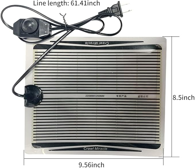 Reptile Heat Pad, Adjustable Temperature Control Lizard Terrarium Heating Mat for Small Animals Snake Turtle Bearded Dragon Gecko and Plant (15W)